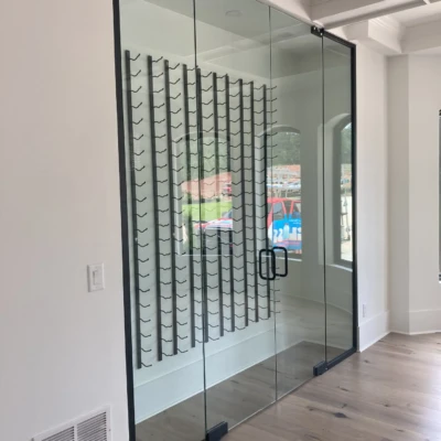 Glass Handrails, Shower Enclosures And Glass Wine Cellar Installed In Fairburn, Ga 33 - Glass Company Atlanta Glass Wine Cellars