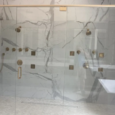 Glass Handrails, Shower Enclosures And Glass Wine Cellar Installed In Fairburn, Ga 19 - Glass Company Atlanta Frameless Shower Doors