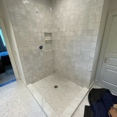 Woodstock Walk-In Glass Shower Enclosure | Glass Project Spotlight 3 - Glass Company Shower Doors In Woodstock, Ga